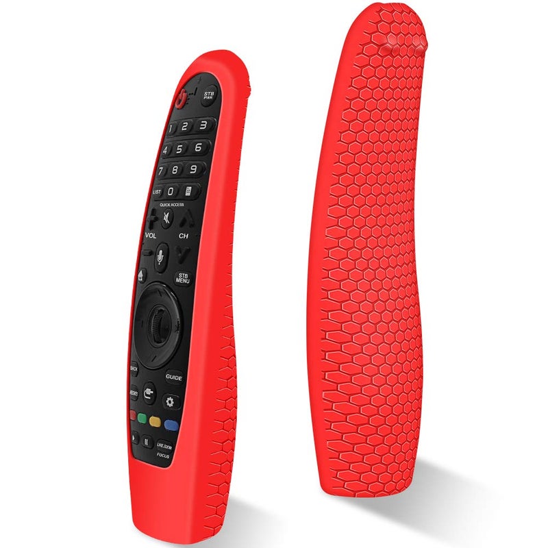 Winceed Silicone Protective Case for LG AN-MR600 / AN-MR650 / AN-MR18BA / AN-MR19BA Remote Control [Anti-Lost] Anti Slip LG Magic Remote Case Cover Skin Holder Sleeve Protector (Red) - Image 1